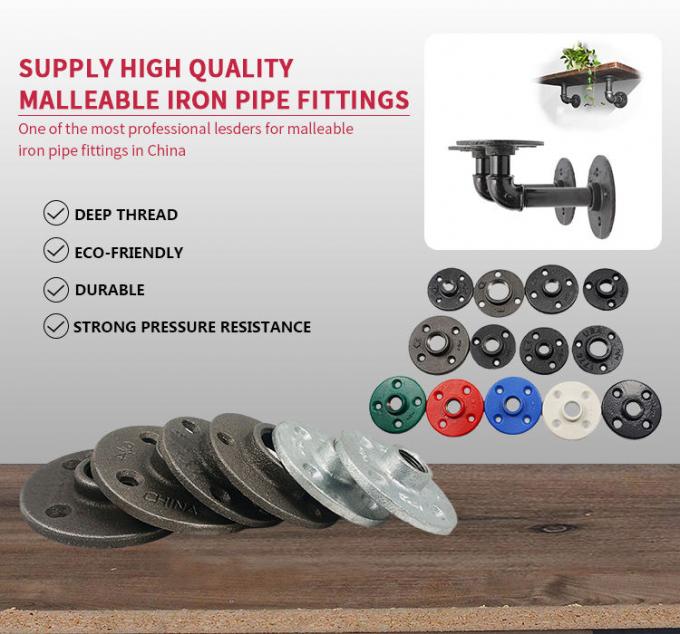 DELLOK 1/2» 3/4» κοχλιοτομημένη τοποθέτηση σωληνώσεων ελατού σιδήρου Bsp θηλυκό 4 κανονική φλάντζα πατωμάτων τρυπών 2