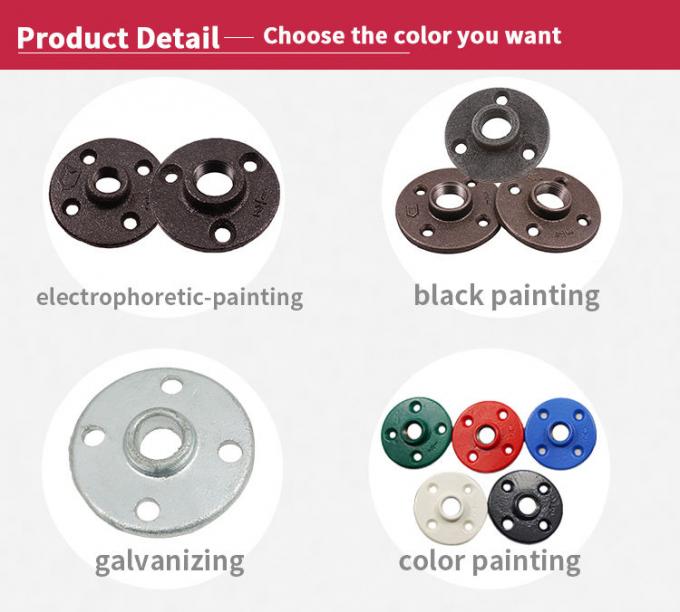 DELLOK 1/2» 3/4» κοχλιοτομημένη τοποθέτηση σωληνώσεων ελατού σιδήρου Bsp θηλυκό 4 κανονική φλάντζα πατωμάτων τρυπών 0